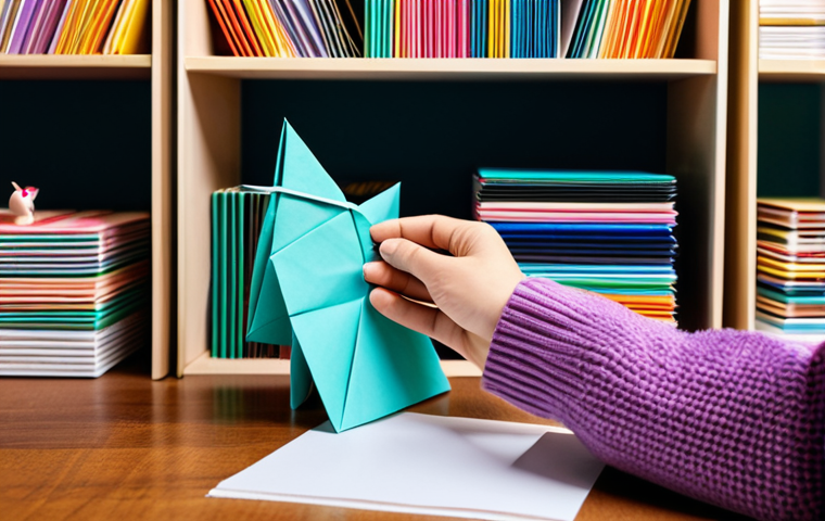 **

"A brightly lit crafting room. A person with well-formed hands, fully clothed in a comfortable sweater, is meticulously folding colorful paper into an origami crane. Various finished origami creations decorate the shelves in the background. Craft supplies like scissors, glue, and patterned paper are neatly arranged on a wooden table. The scene should convey a sense of calm and creativity. Safe for work, appropriate content, modest and family-friendly, professional photography, perfect anatomy, natural proportions, well-formed hands, proper finger count, natural body proportions."

**