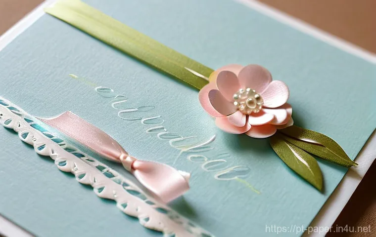 종이카드 만들기 - A close-up shot of hands meticulously demonstrating basic card-making techniques. One hand firmly ho...