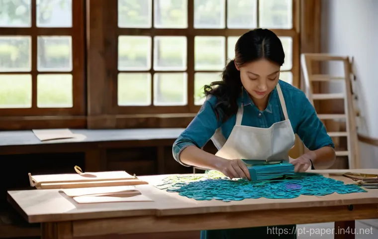 종이공예 판매 사이트 - **Prompt:** "A warm, inviting close-up of a pair of gentle female hands, wearing a simple, elegant r...