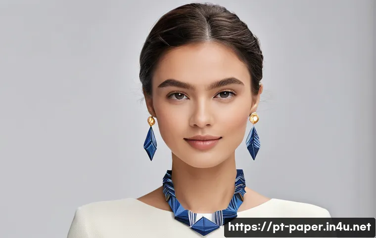 종이로 만드는 액세서리 - **Prompt 1: Elegant Paper Jewelry on a Modern Woman**
    A stylish woman, mid-20s to early 30s, wit...