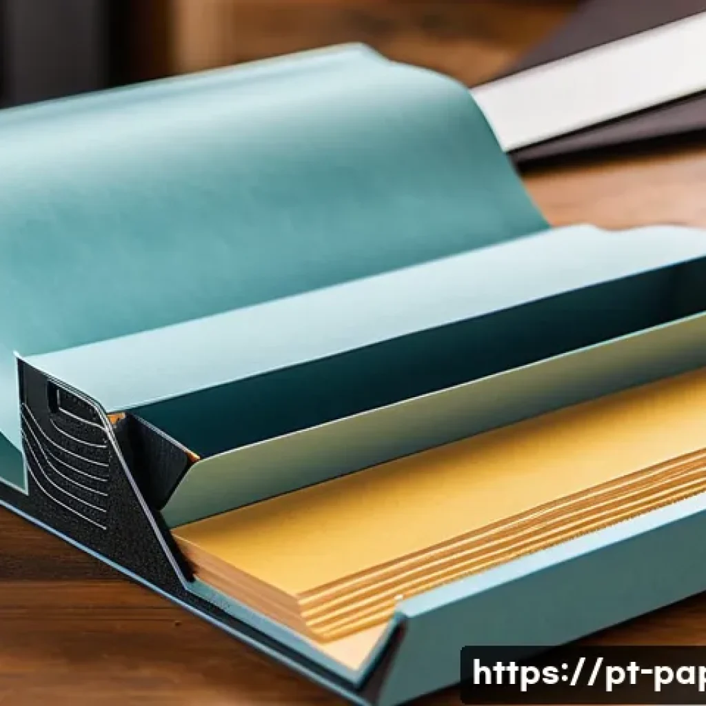 종이로 만든 커스터마이즈 소품 - A detailed close-up of a handcrafted paper organizer made from thick cardstock, showcasing clean, pr...