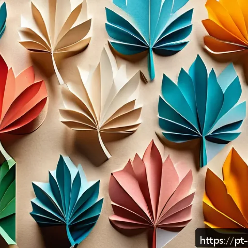 종이조각 기술 - A close-up view of an intricate paper art piece showcasing precise folds and cuts on kraft and trans...