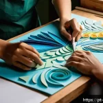 Home 23 종이공예 아티스트 경력 - A vibrant and cozy artist’s studio in São Paulo, Brazil, filled with various types of eco-friendly p...