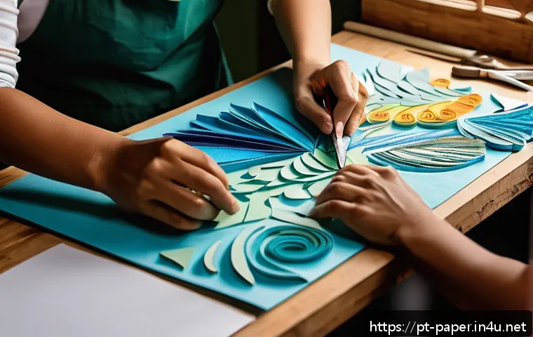 종이공예 아티스트 경력 - A vibrant and cozy artist’s studio in São Paulo, Brazil, filled with various types of eco-friendly p...